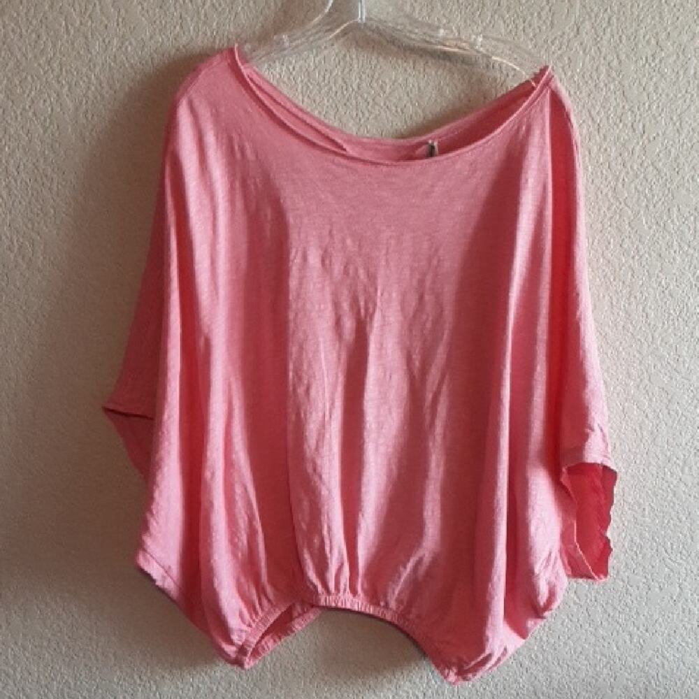 Stradavarius NEW 100% Cotton Oversized Pink Short Dolman Batwing Sleeve Top S